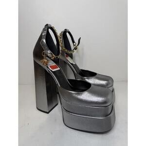 Versace Medusa Aevitas Platform Pumps Silver EU 37.5 New No Box